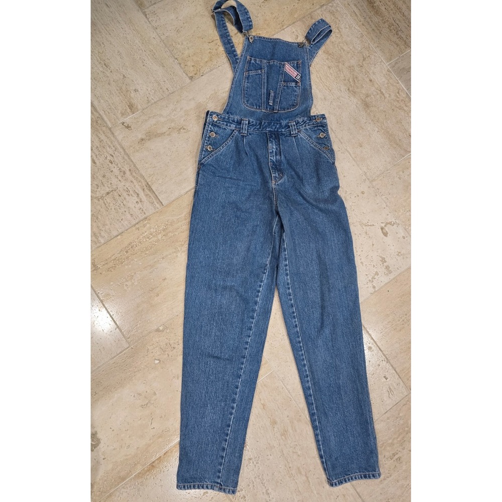 VINTAGE 90s Y2K Union Bay Denim Bib Overalls 100% Cotton Sz 30, Inseam L
